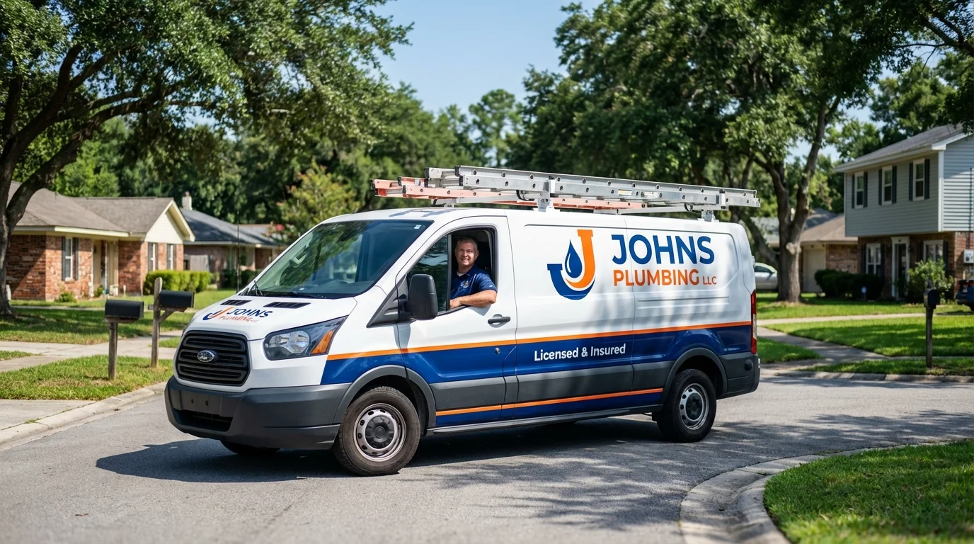 Johns Plumbing LLC service van in Biglerville, PA