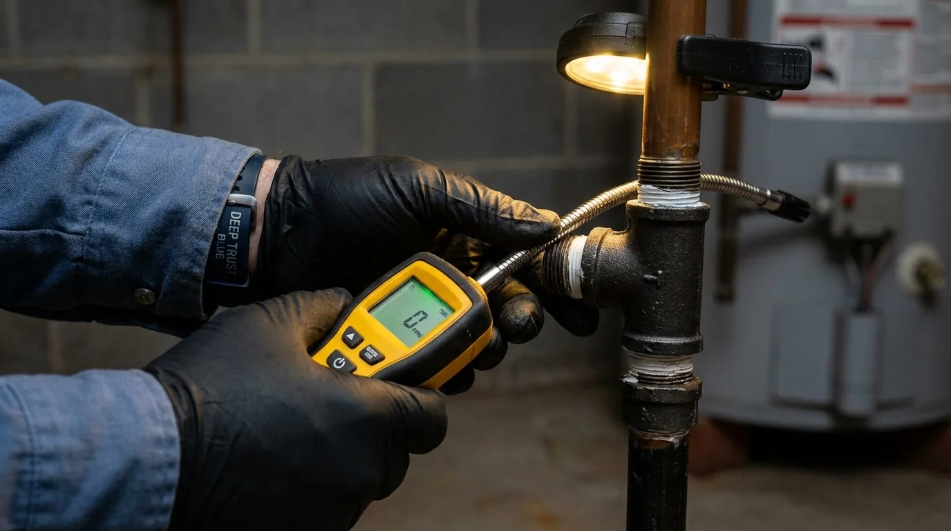 Gas leak detection with electronic sniffer by Johns Plumbing LLC in Biglerville