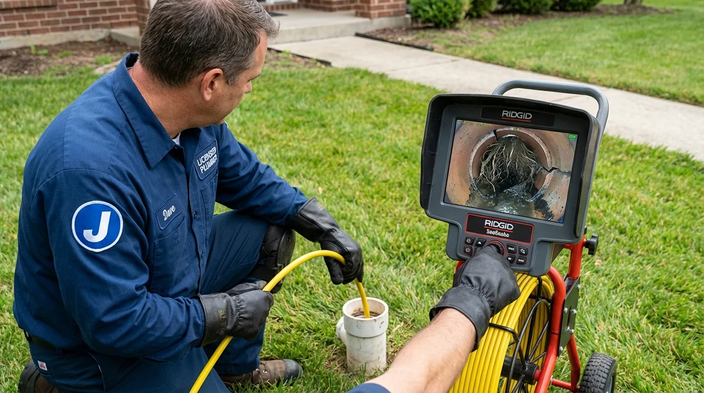 Sewer camera inspection being performed by Johns Plumbing LLC in Biglerville